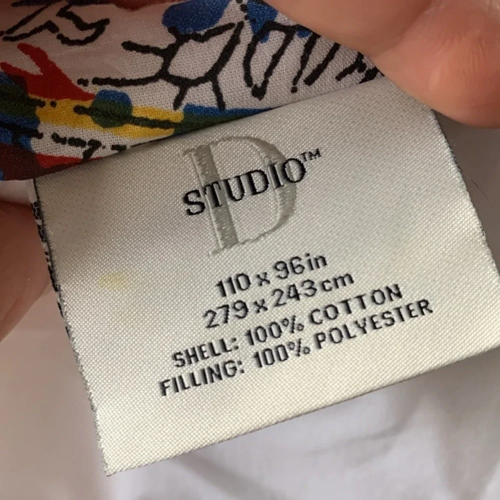 D Studio king  Bedding comforter medallion floral white bohemian cotton‎